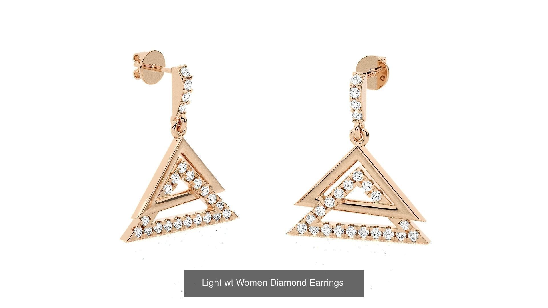62 Light wt Women Diamond Earrings 3D print model 3D Model Collection_64