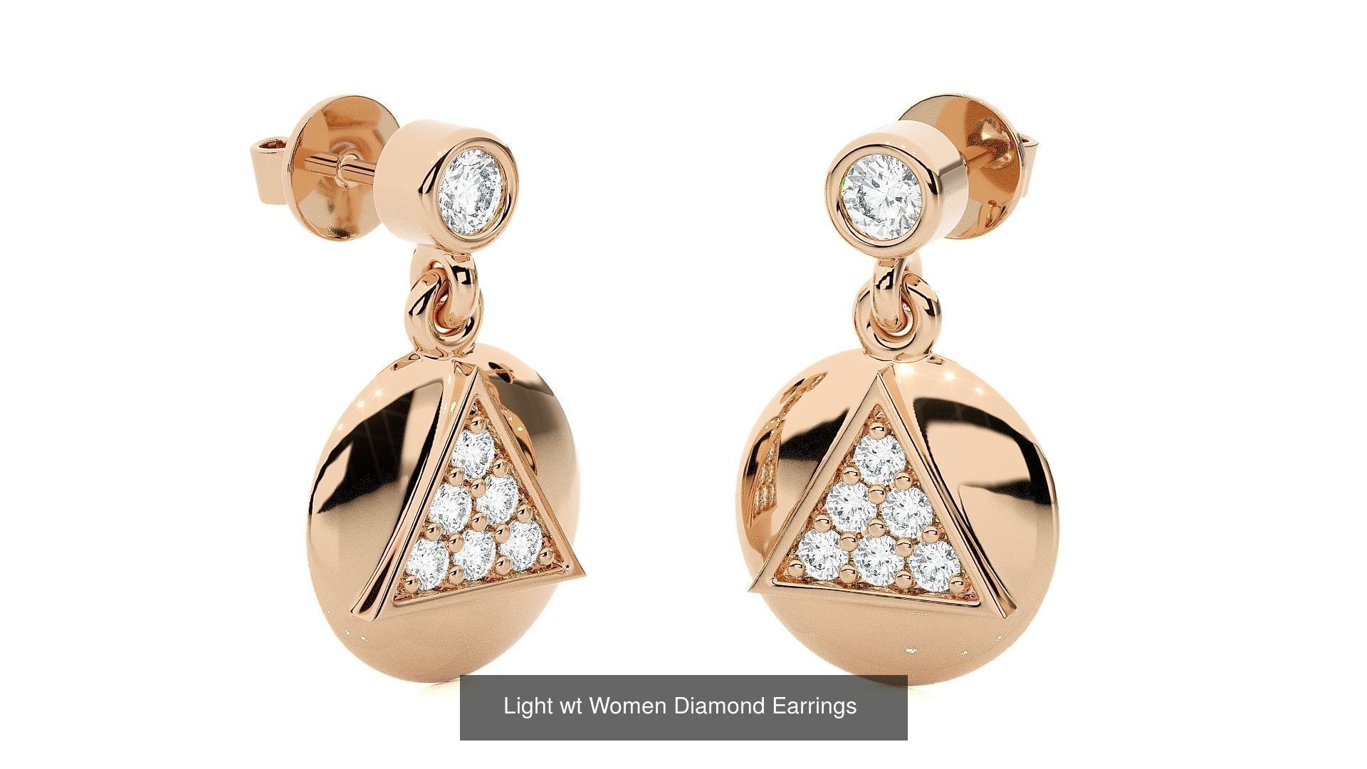 62 Light wt Women Diamond Earrings 3D print model 3D Model Collection_22