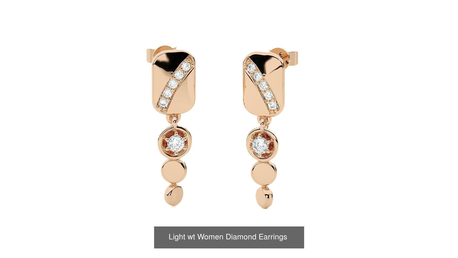 62 Light wt Women Diamond Earrings 3D print model 3D Model Collection_43