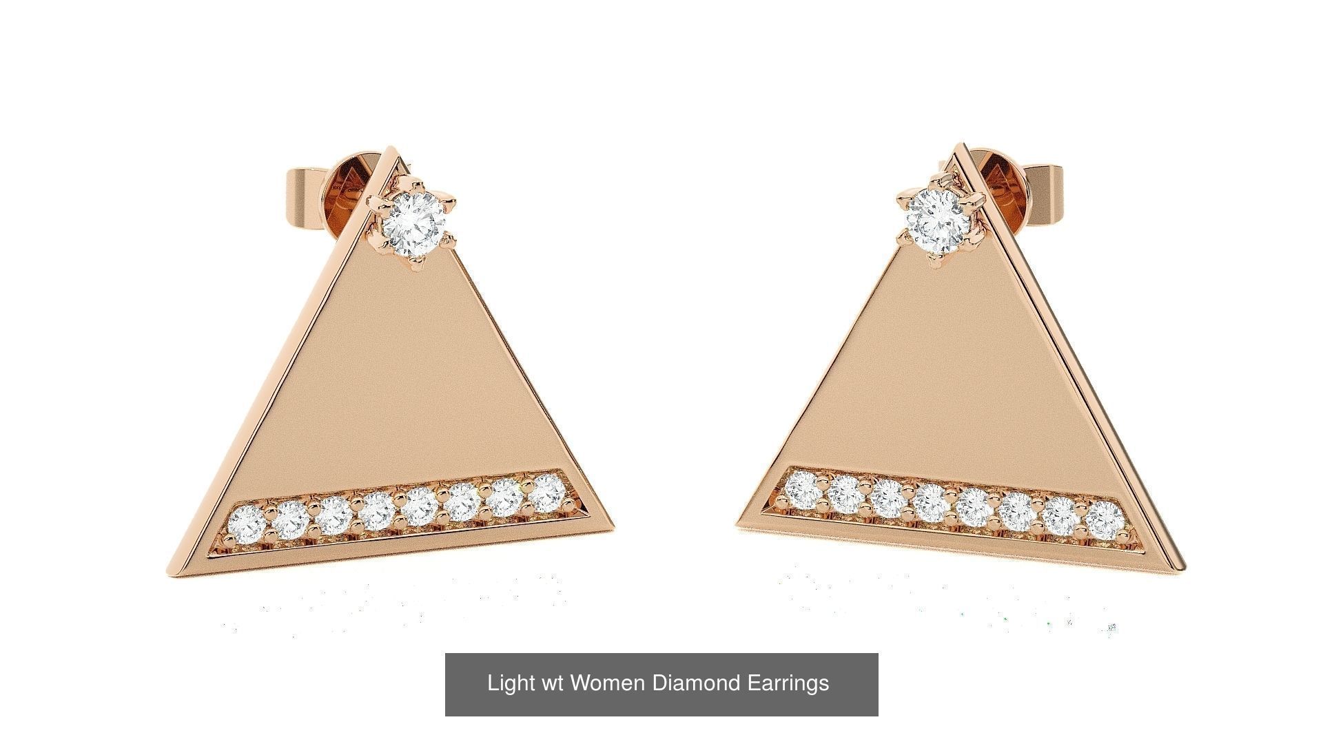 62 Light wt Women Diamond Earrings 3D print model 3D Model Collection_36
