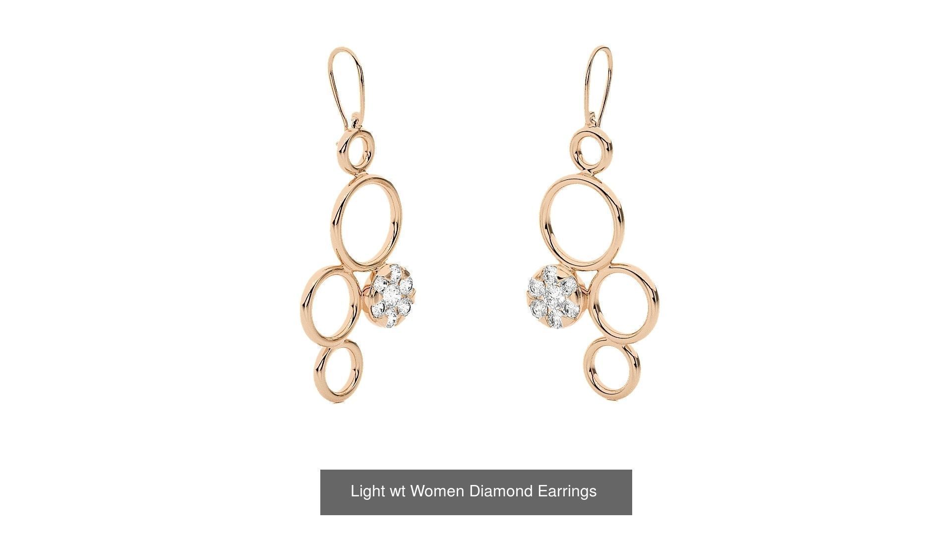 62 Light wt Women Diamond Earrings 3D print model 3D Model Collection_26
