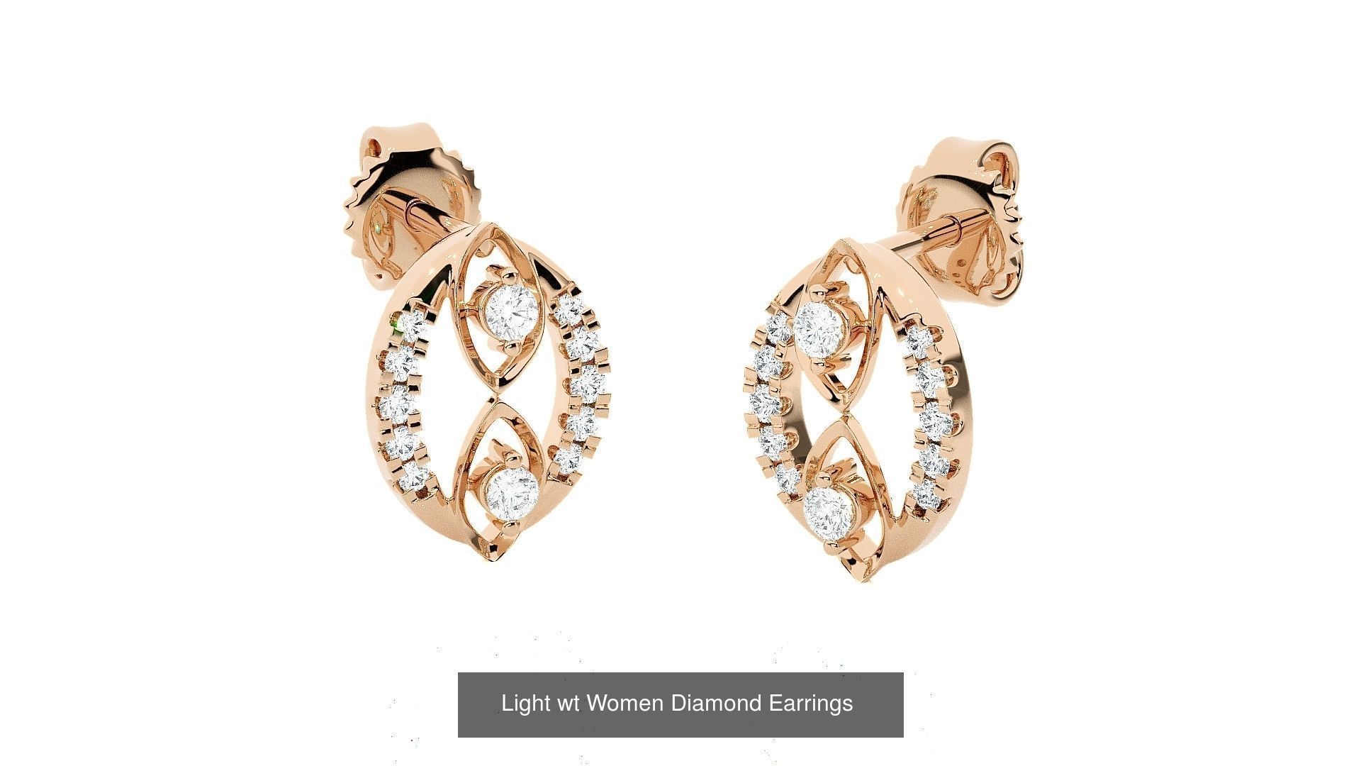 62 Light wt Women Diamond Earrings 3D print model 3D Model Collection_49