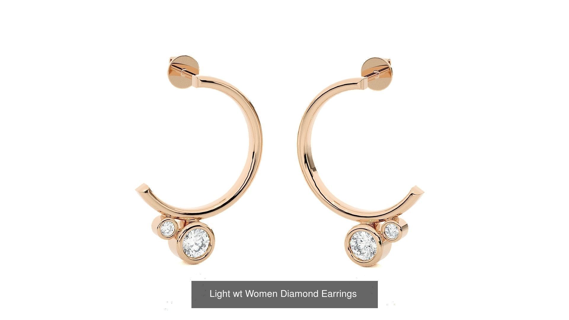 62 Light wt Women Diamond Earrings 3D print model 3D Model Collection_31