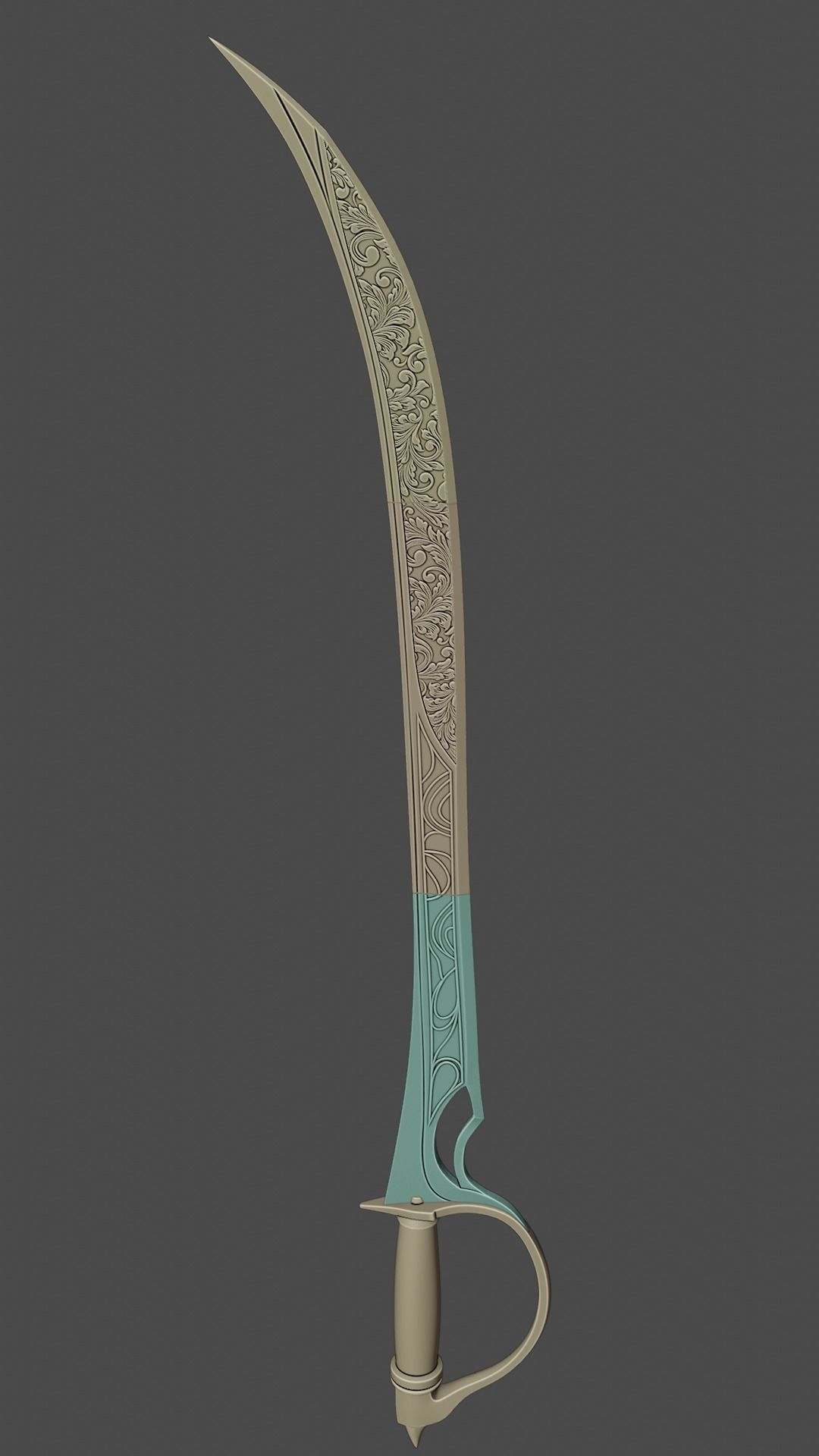 Fantasy Scimitar Blade Baldurs Gate 3 3D print model_10