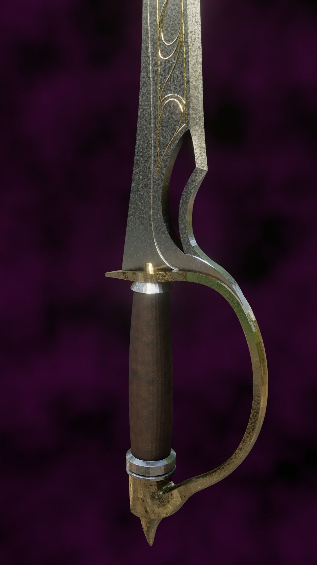 Fantasy Scimitar Blade Baldurs Gate 3 3D print model_9