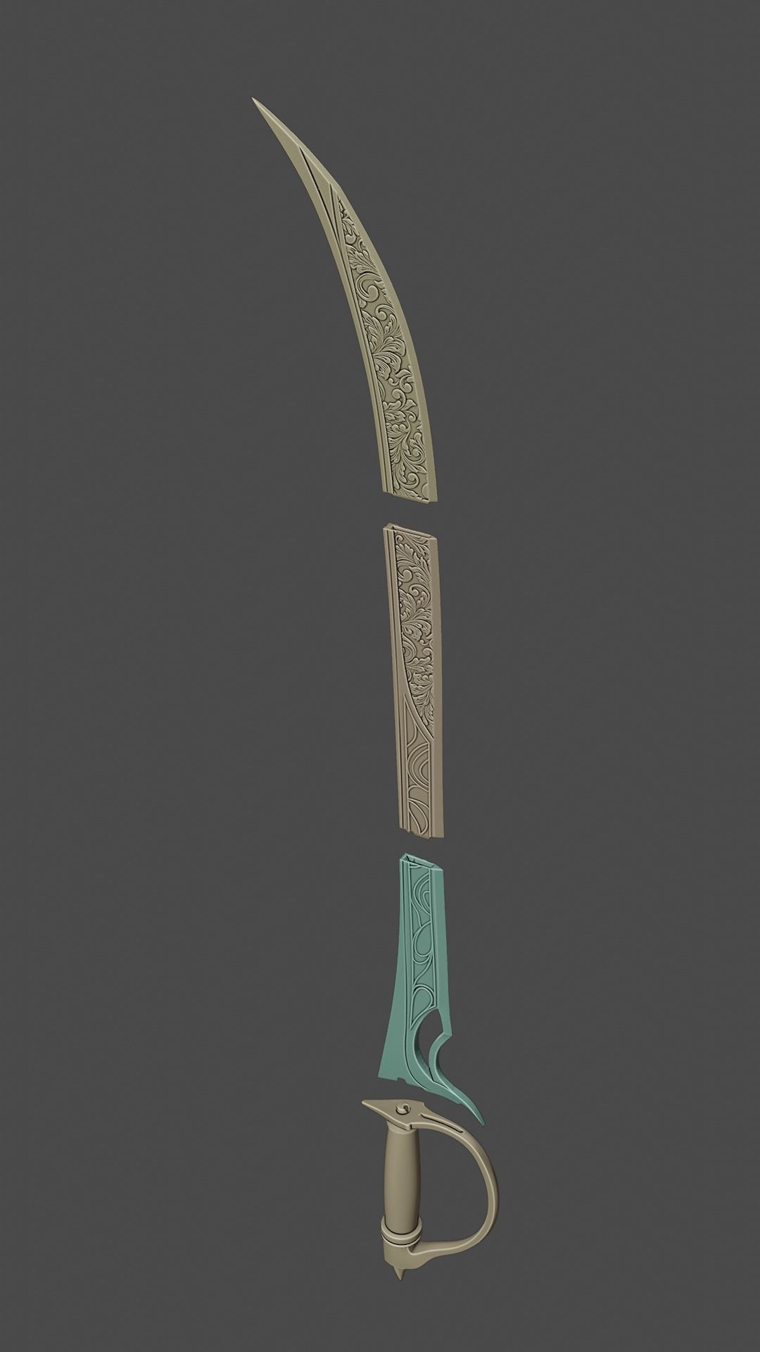 Fantasy Scimitar Blade Baldurs Gate 3 3D print model_13