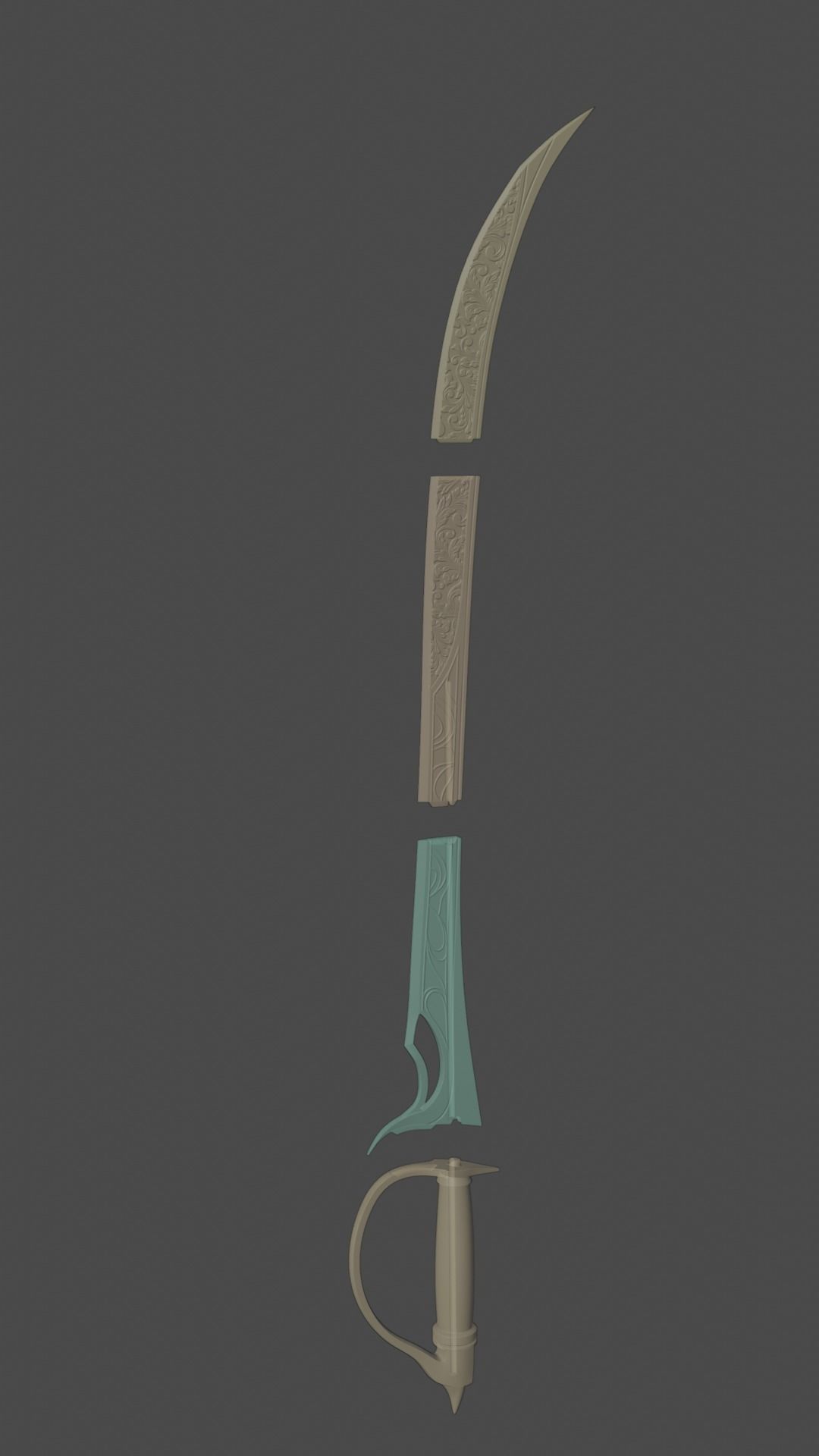 Fantasy Scimitar Blade Baldurs Gate 3 3D print model_14