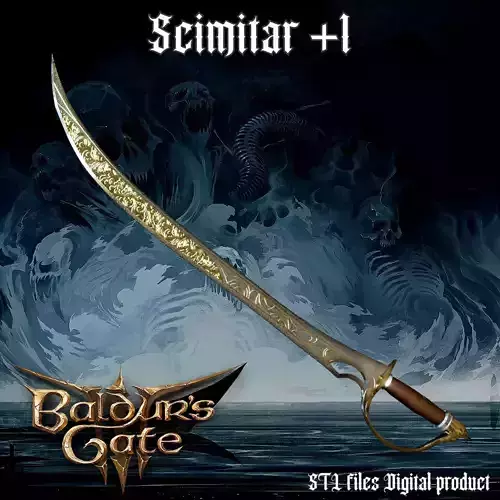 Fantasy Scimitar Blade Baldurs Gate 3 3D print model