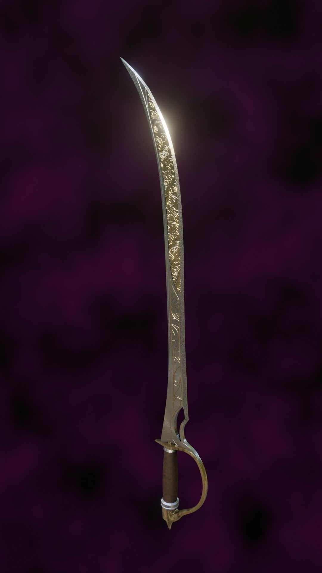 Fantasy Scimitar Blade Baldurs Gate 3 3D print model_8