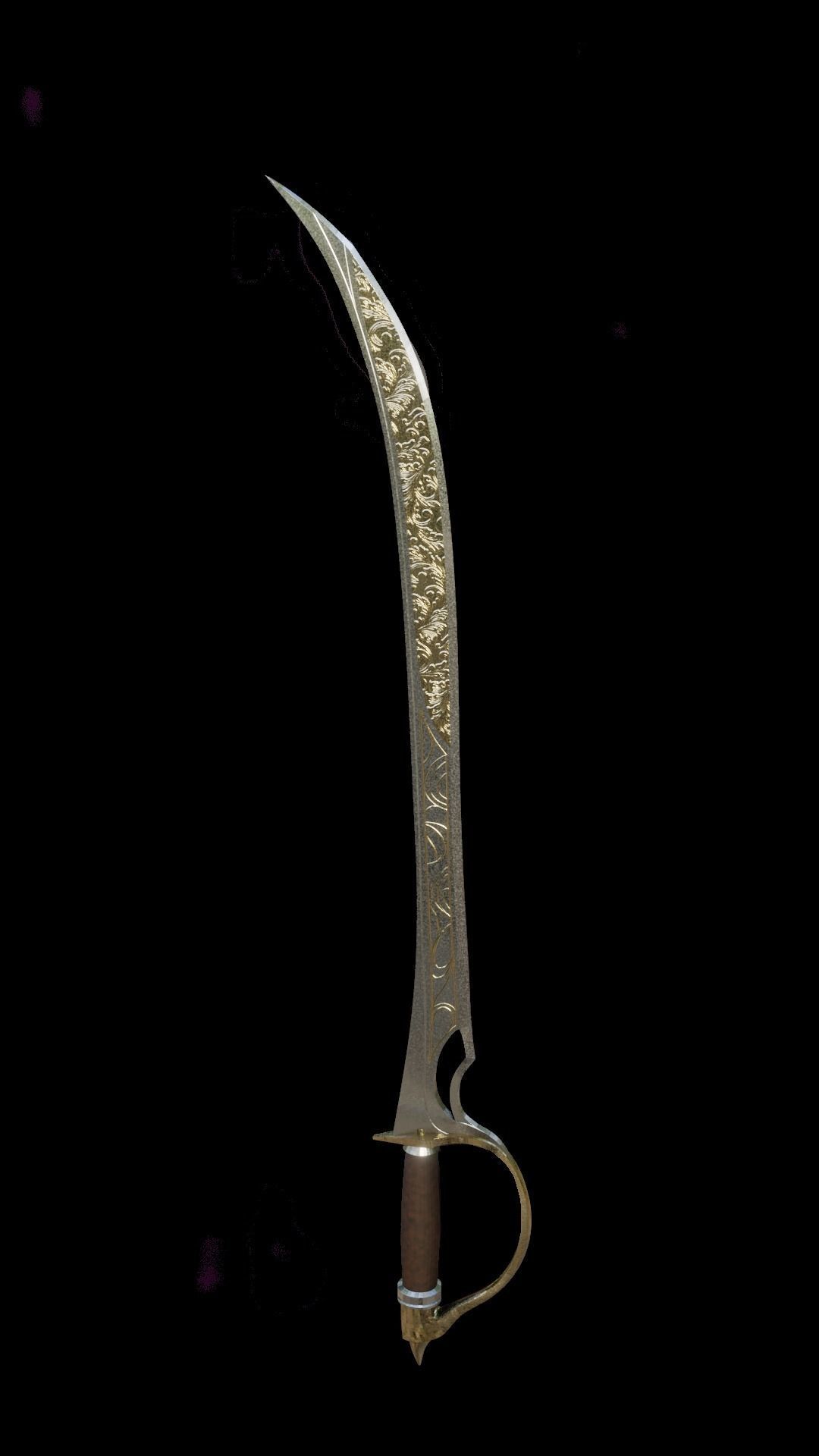Fantasy Scimitar Blade Baldurs Gate 3 3D print model_3