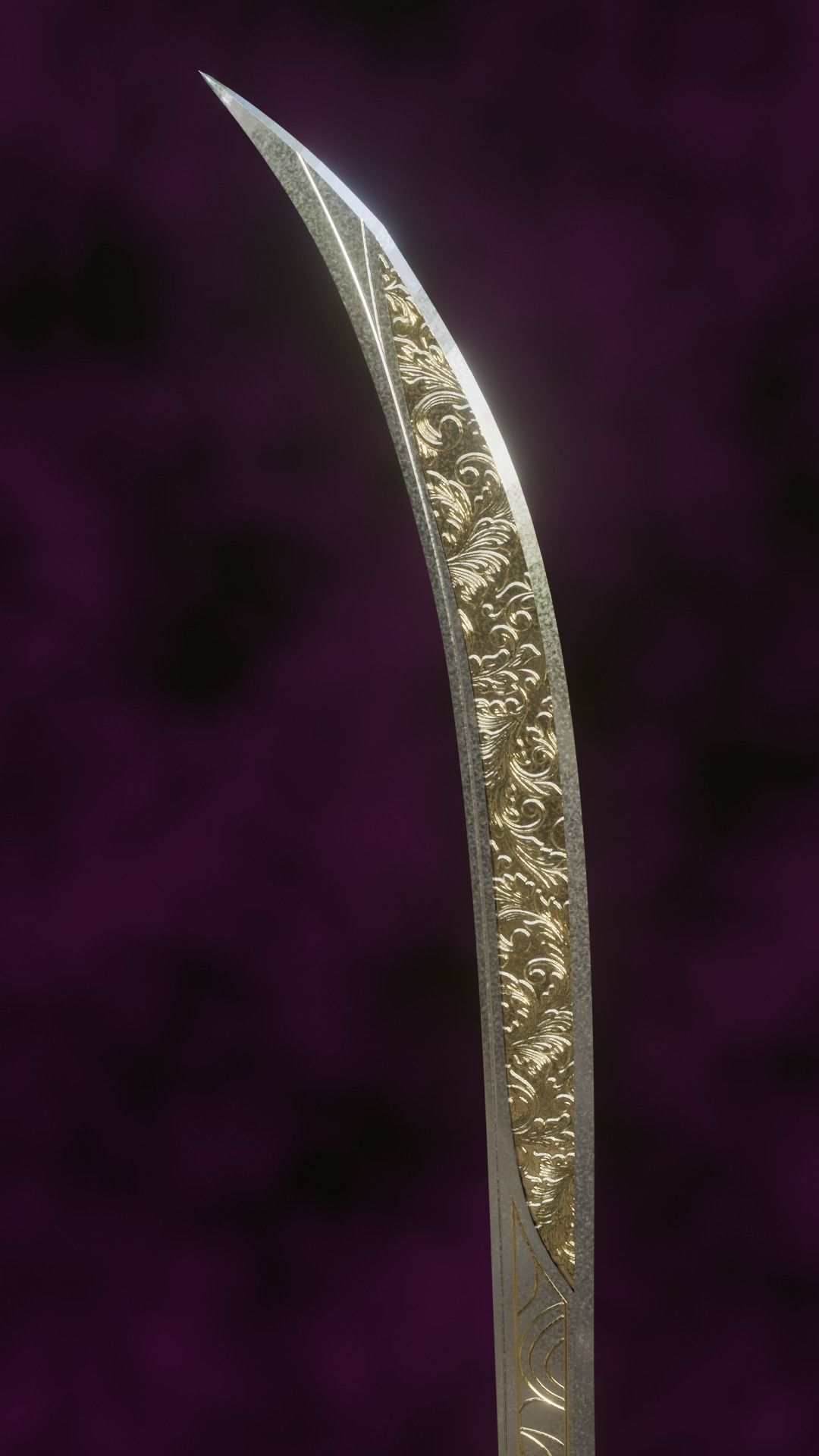 Fantasy Scimitar Blade Baldurs Gate 3 3D print model_7