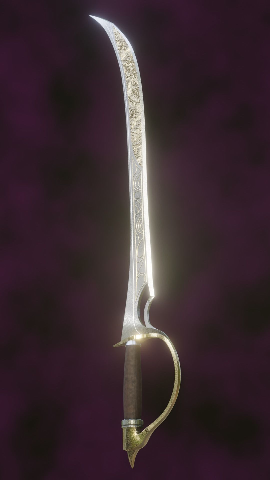 Fantasy Scimitar Blade Baldurs Gate 3 3D print model_5