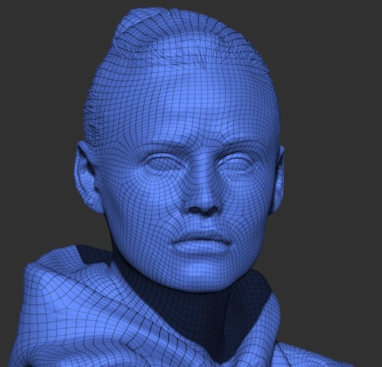 Standing young woman in puffer jacket 406 Low-poly 3D model_8