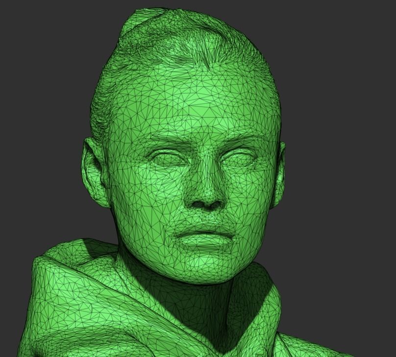 Standing young woman in puffer jacket 406 Low-poly 3D model_6