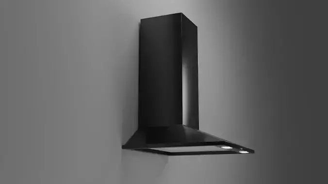 Chimney Cooker Hood Black Low-poly 3D model