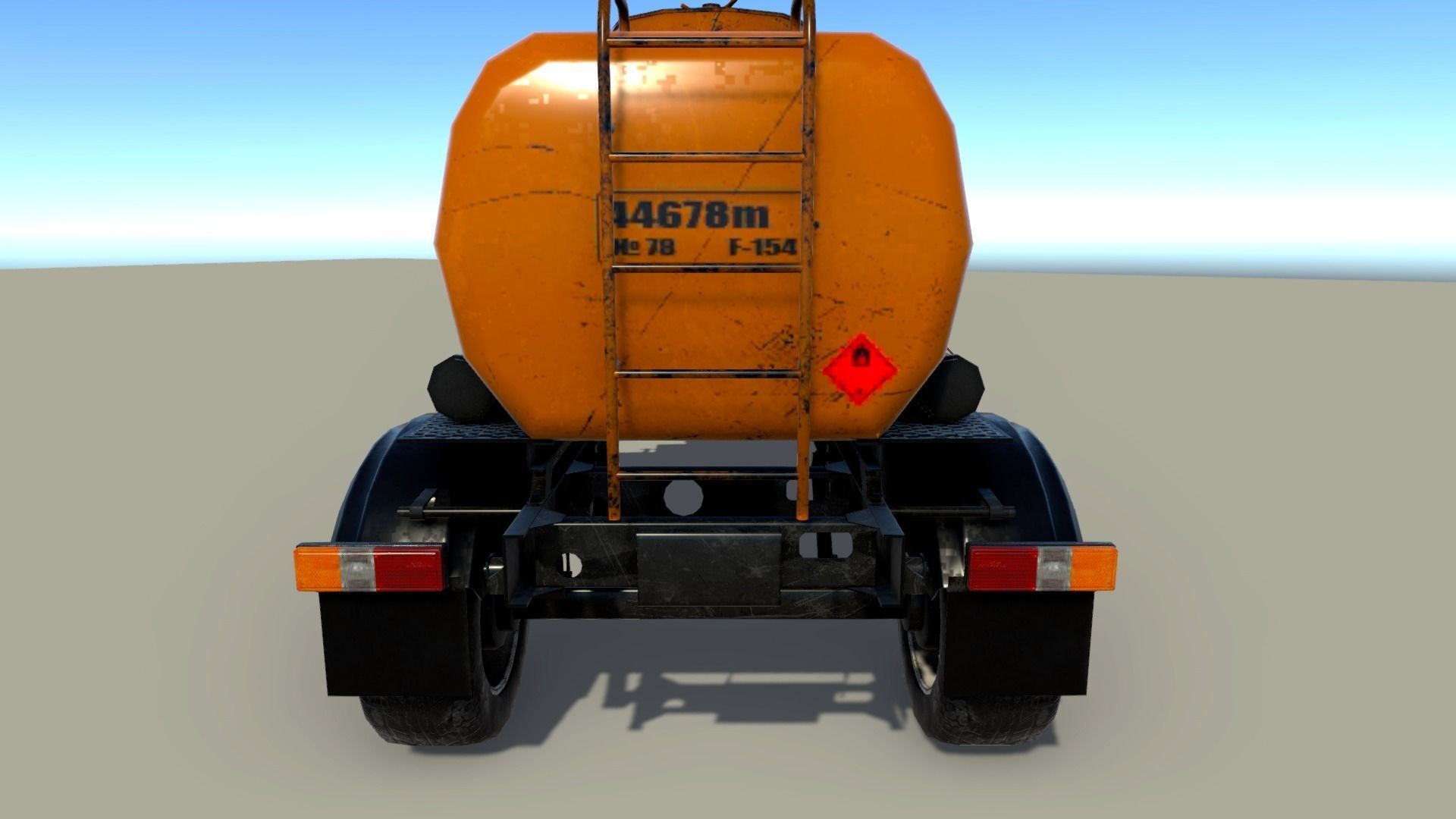 Water Tanki Trolley Low-poly 3D model_1