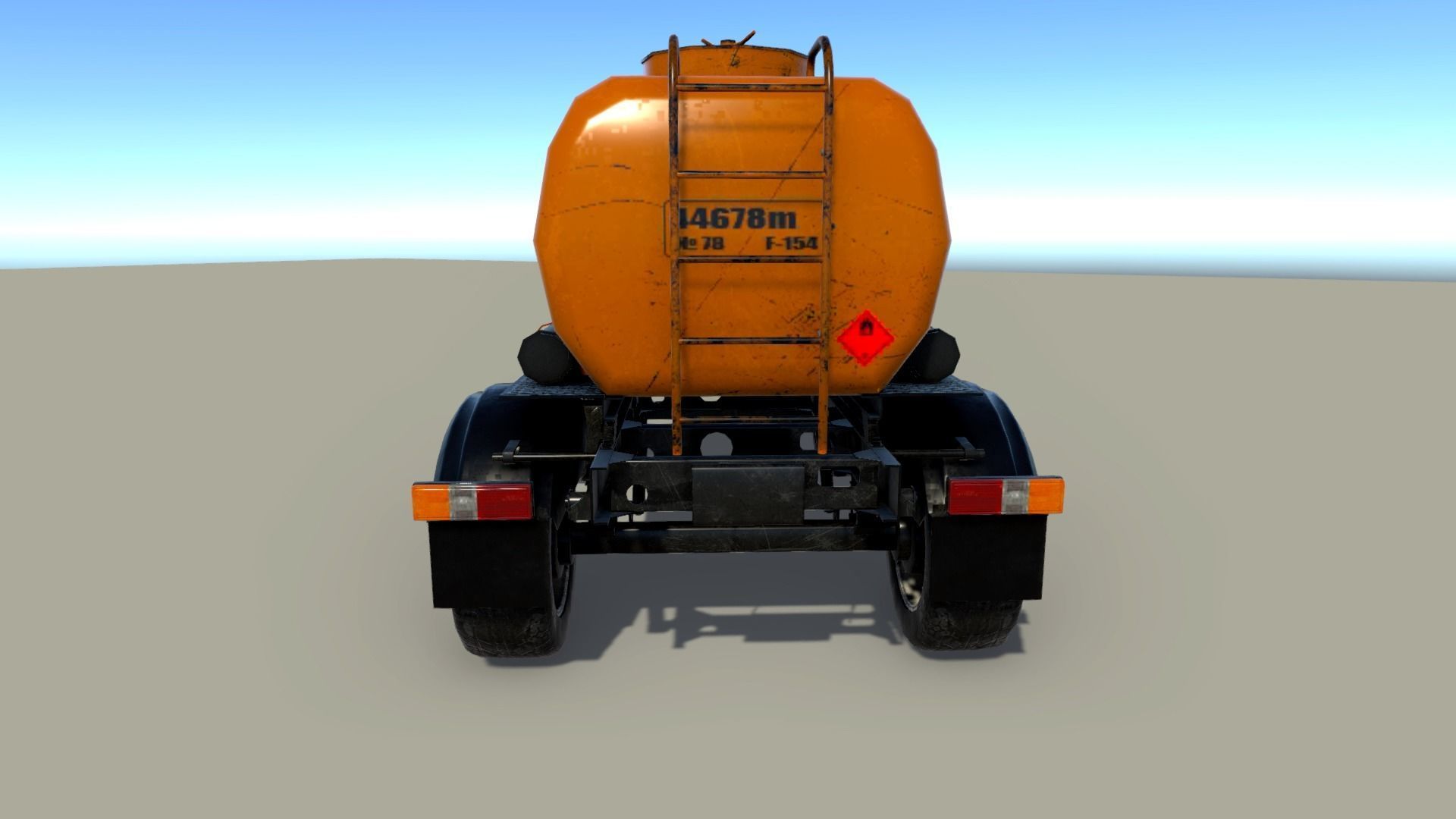 Water Tanki Trolley Low-poly 3D model_4