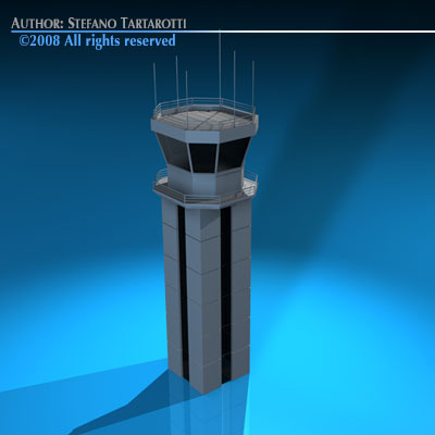 Airport control tower 3D model_4