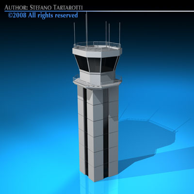 Airport control tower 3D model_2