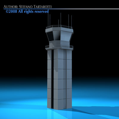 Airport control tower 3D model_3