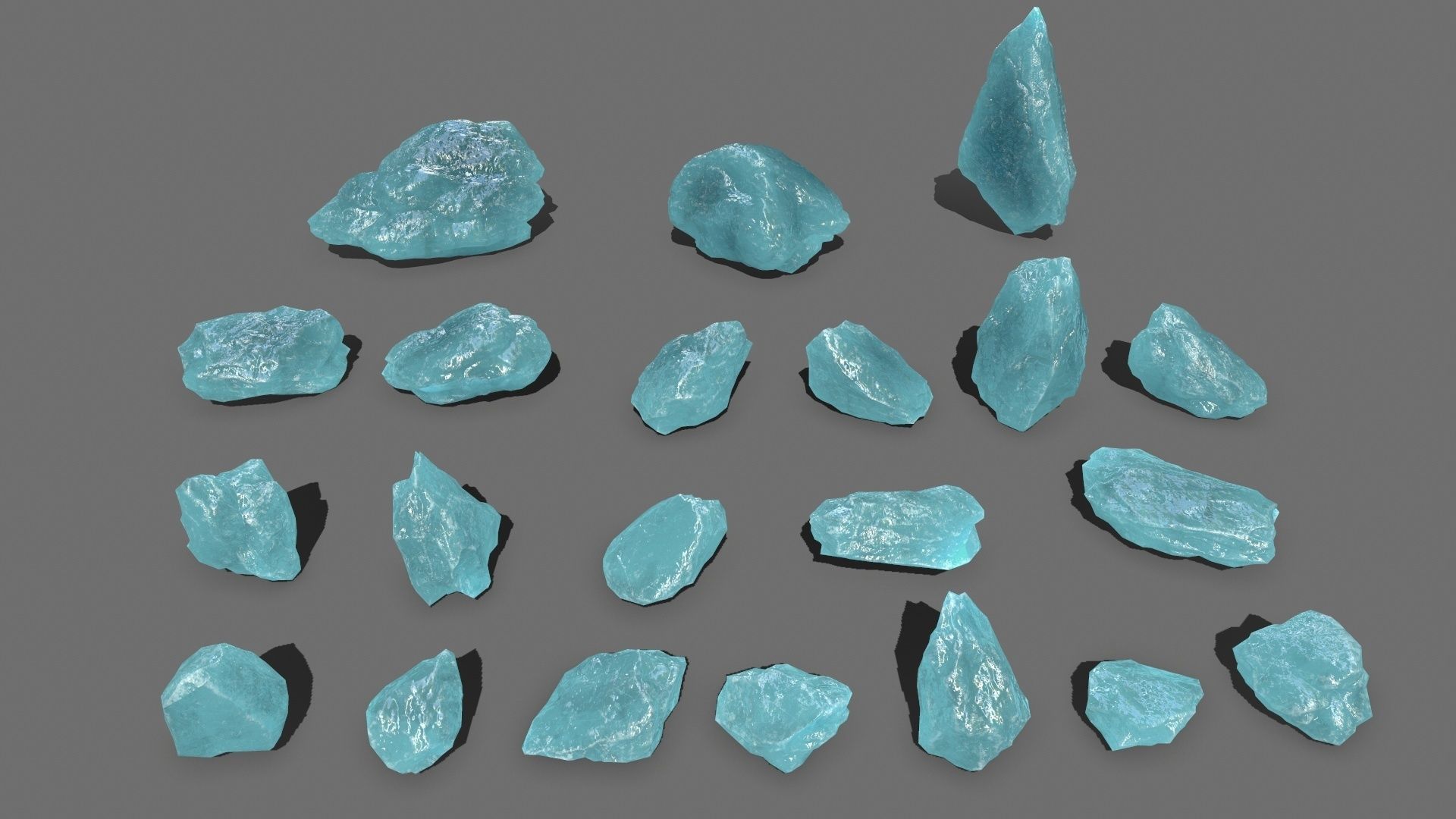 ice rocks   Low-poly 3D model_1