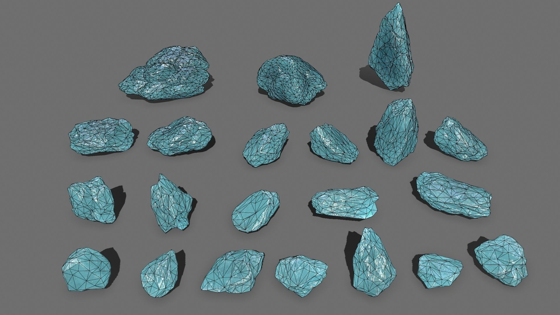ice rocks   Low-poly 3D model_12