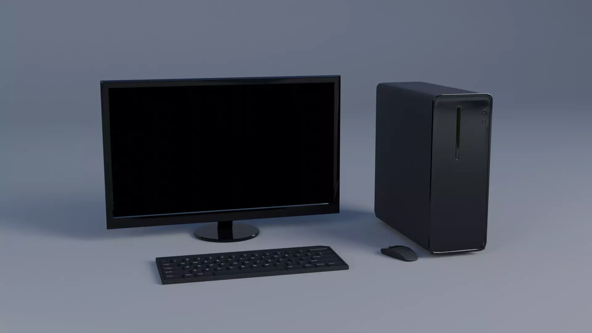 Gameready PC desktop computer - desktop computer Low-poly Low-poly 3D model_0