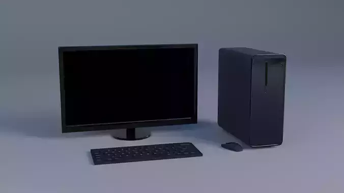 Gameready PC desktop computer - desktop computer Low-poly