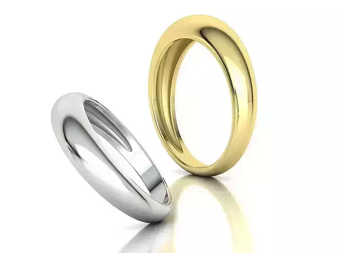 Dome Ring Statement Ring 5mm Bold Band Crescent Dome 3D print model
