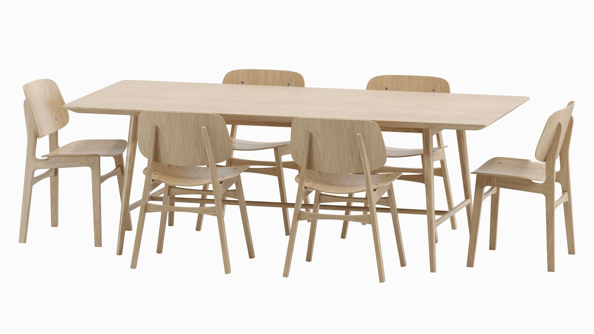 Soborg Chair and holland Table 3D model_5