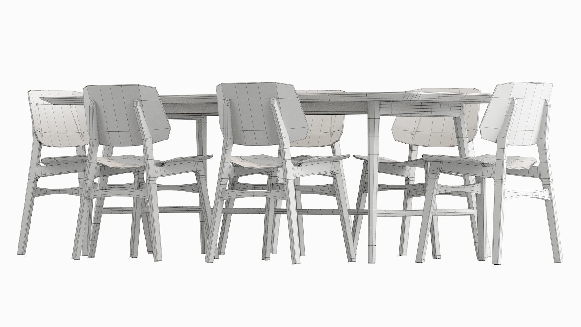 Soborg Chair and holland Table 3D model_12