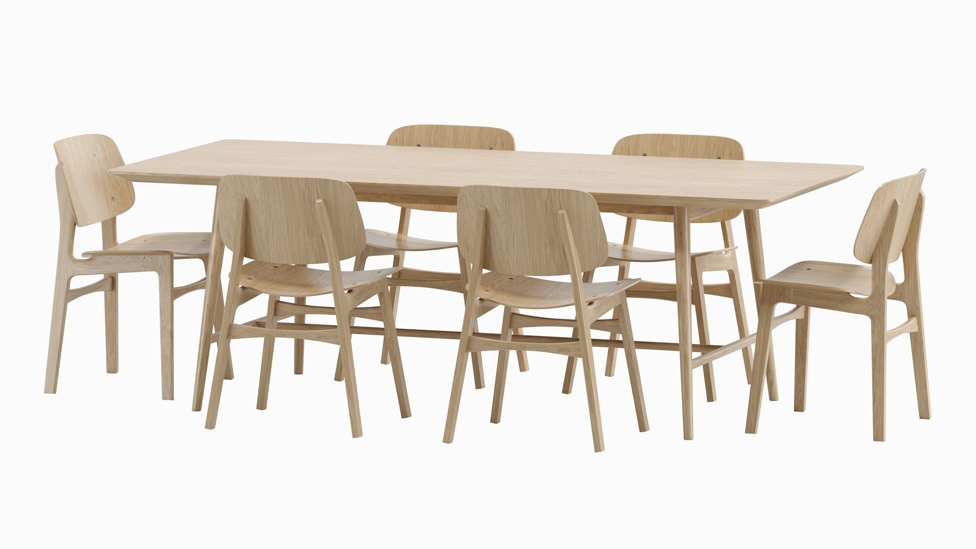 Soborg Chair and holland Table 3D model_8