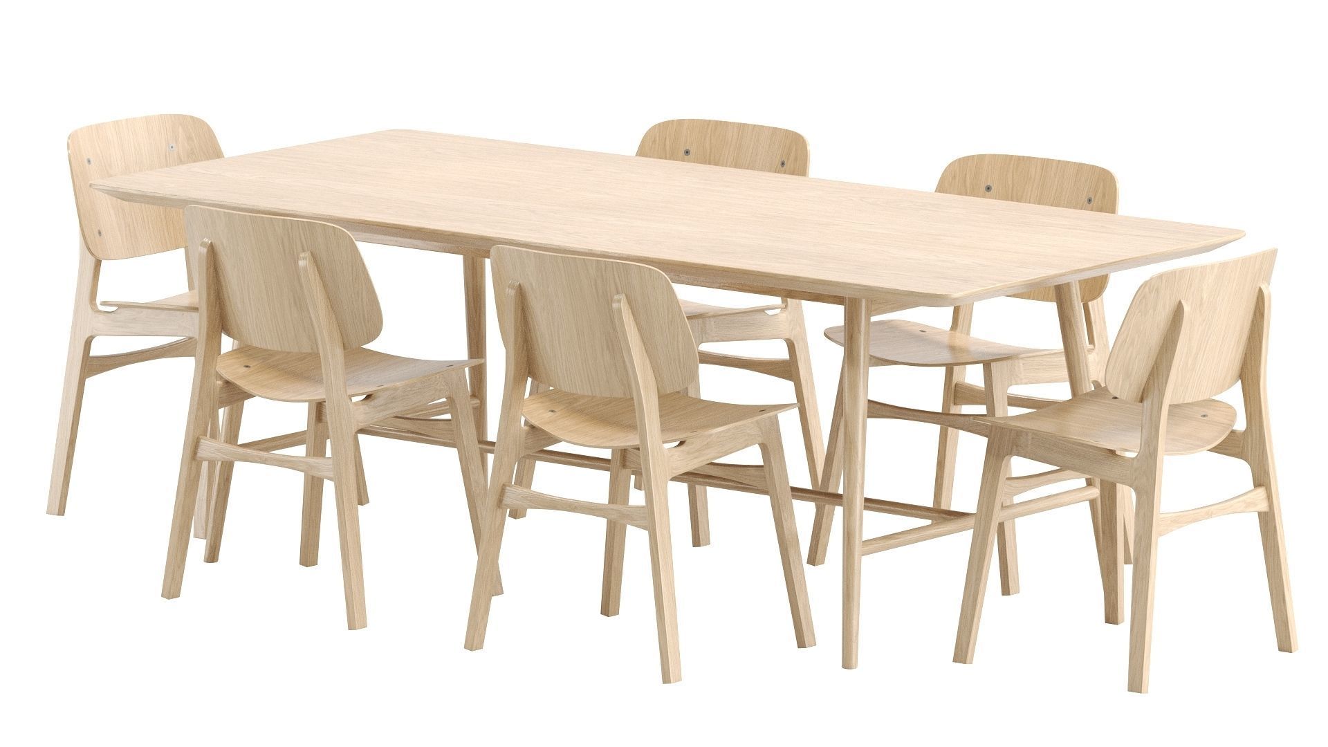 Soborg Chair and holland Table 3D model_1