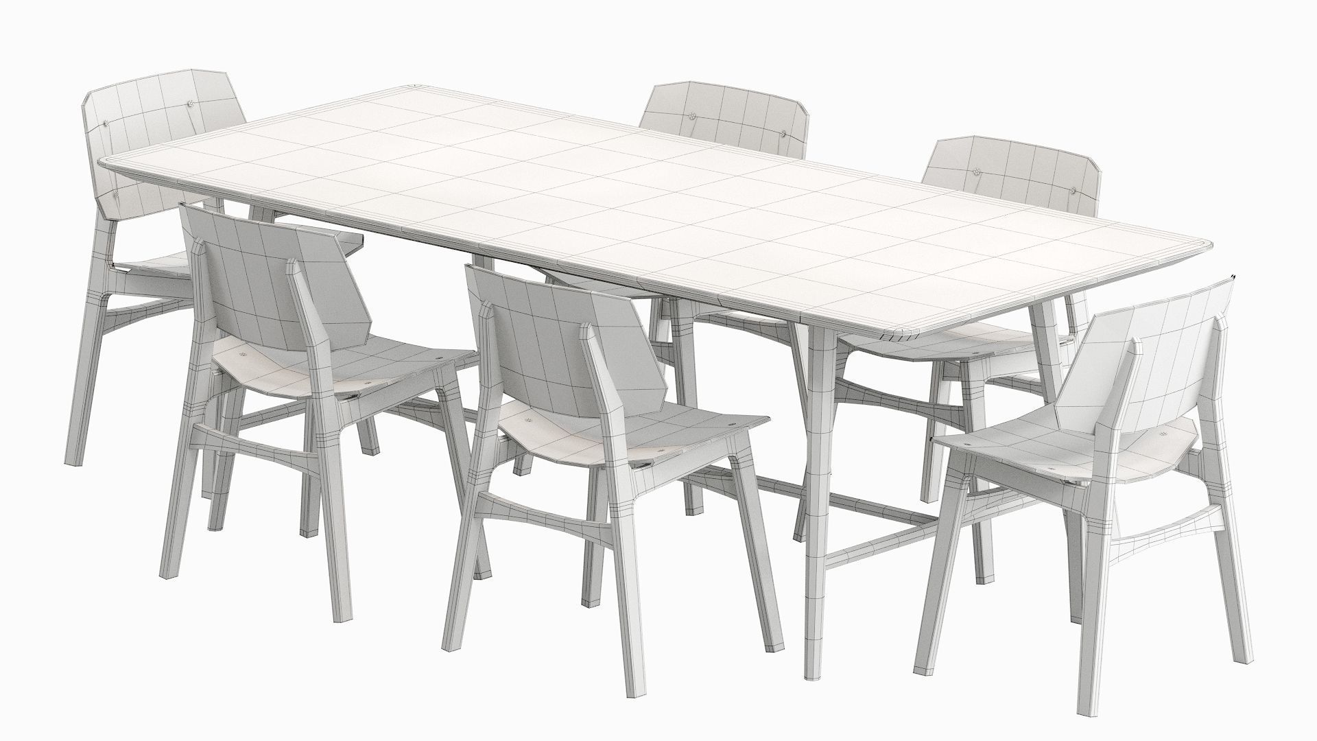 Soborg Chair and holland Table 3D model_17