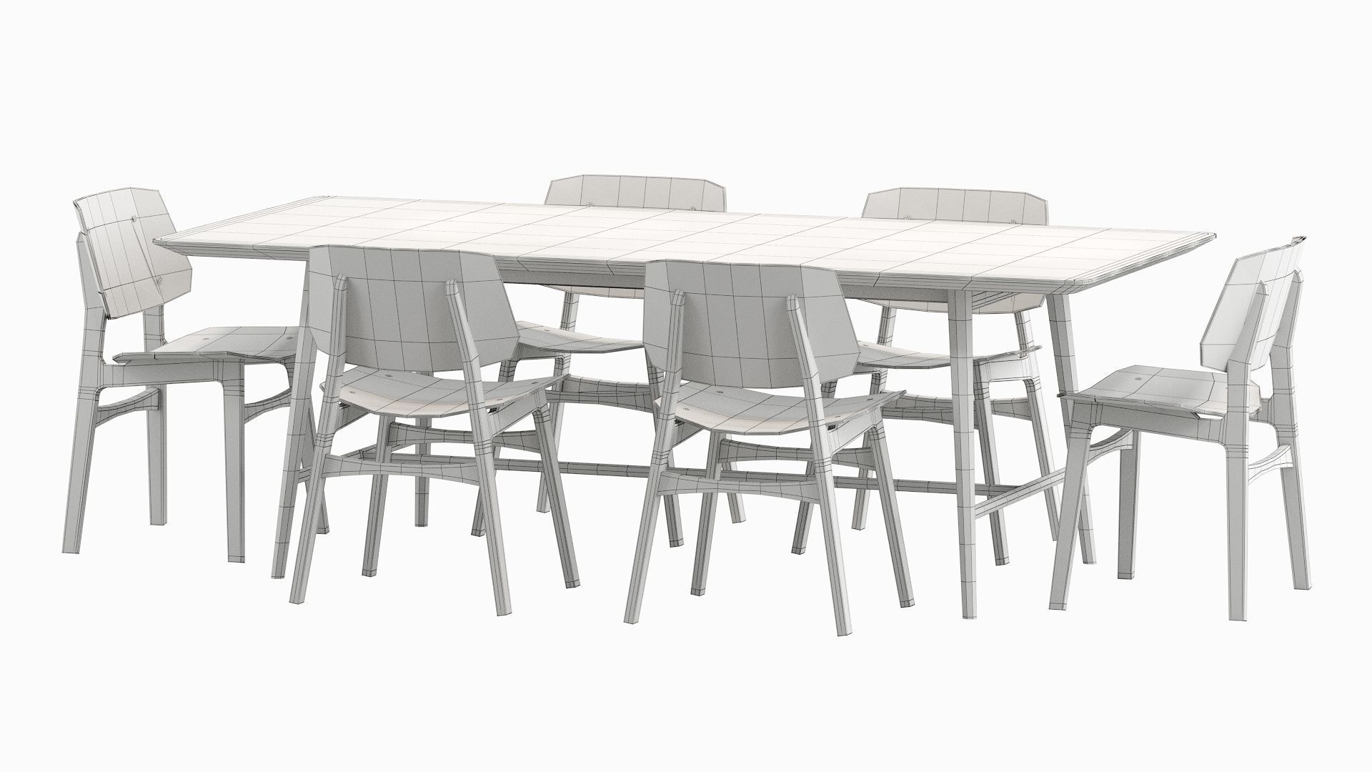Soborg Chair and holland Table 3D model_18