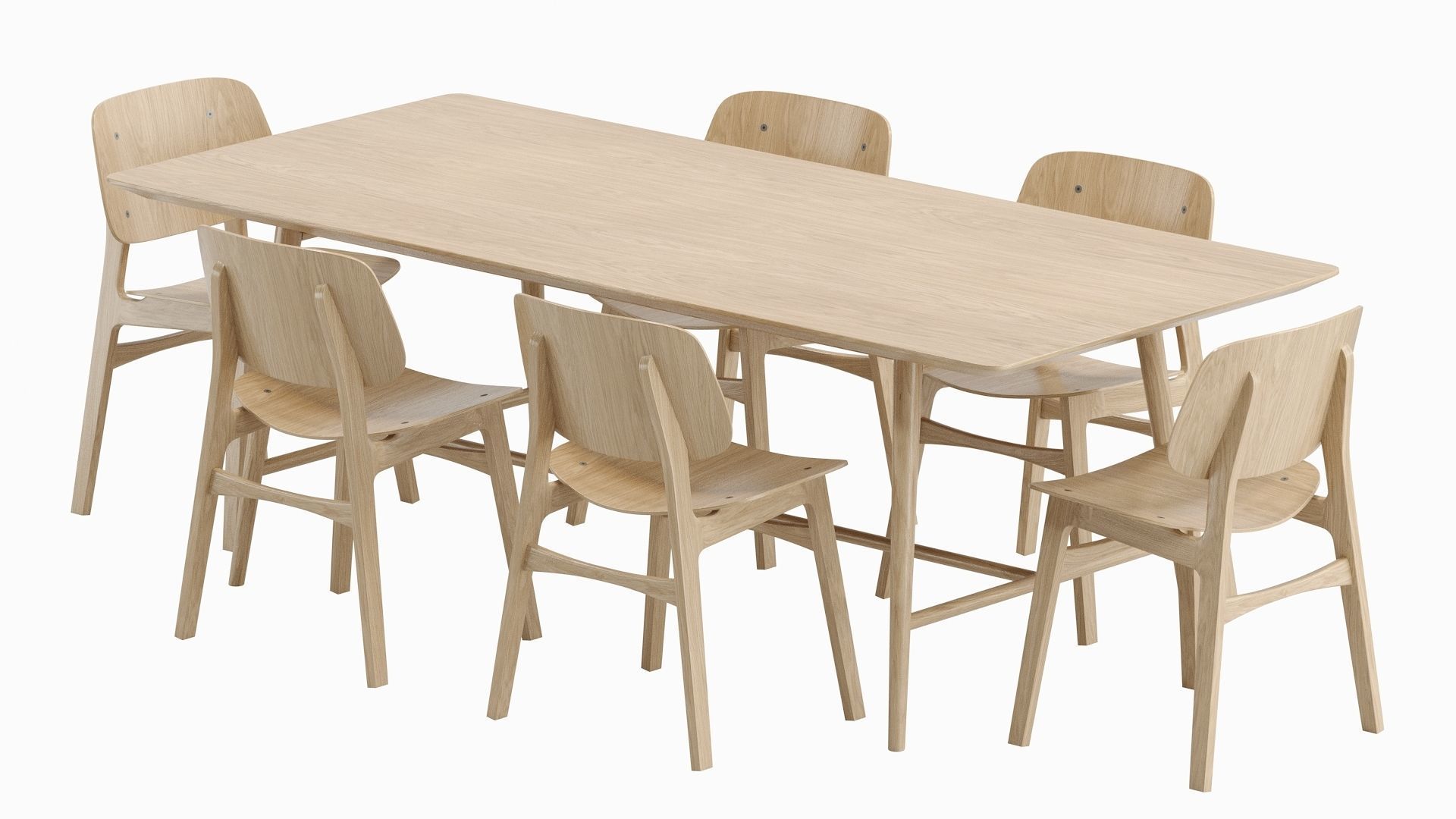 Soborg Chair and holland Table 3D model_7