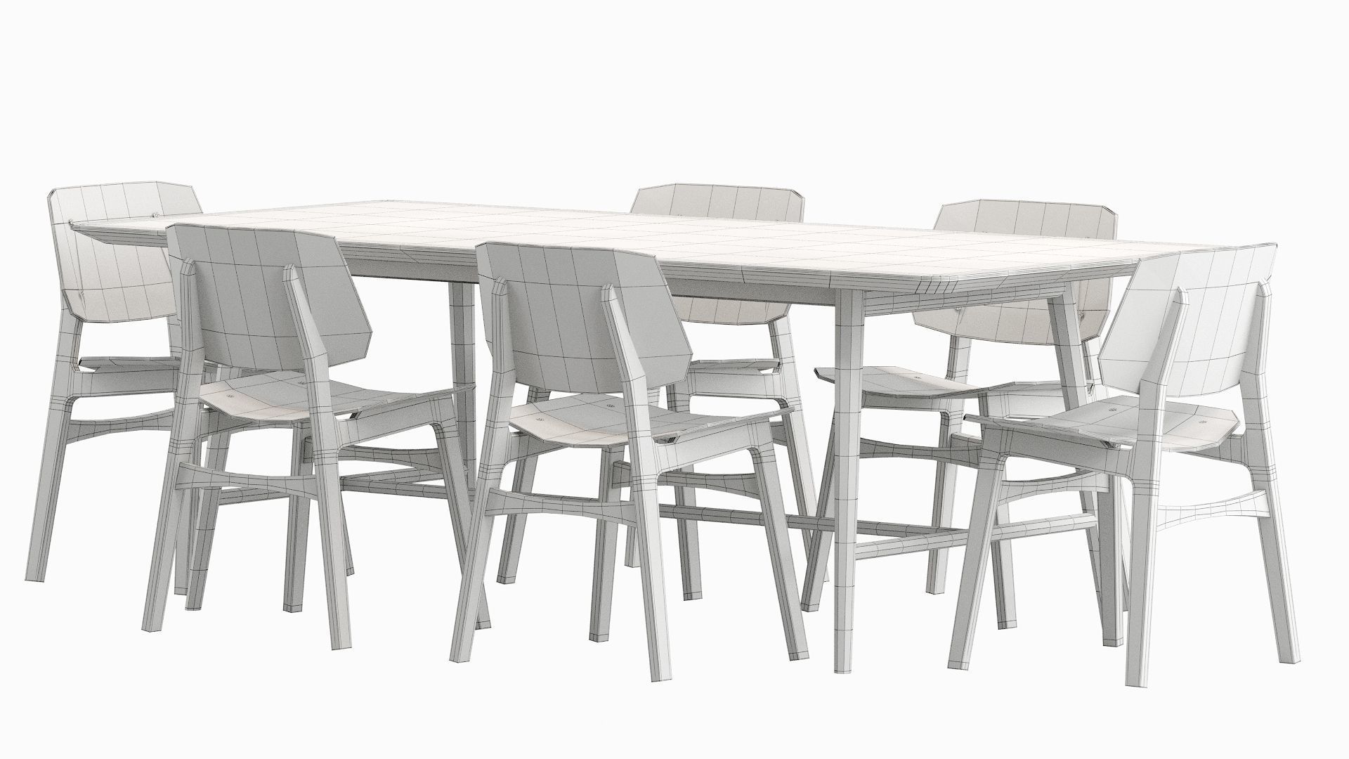 Soborg Chair and holland Table 3D model_10