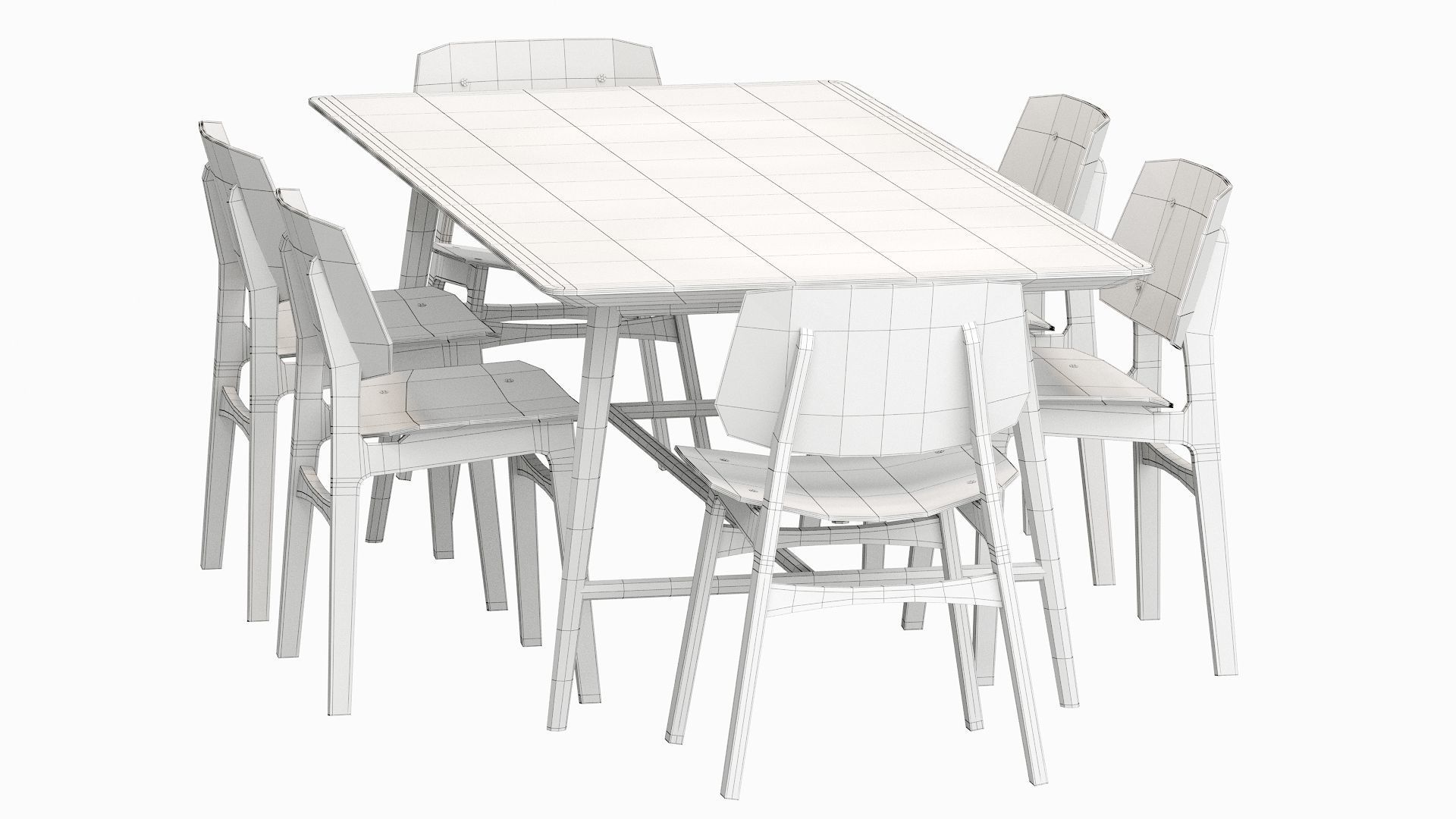 Soborg Chair and holland Table 3D model_16