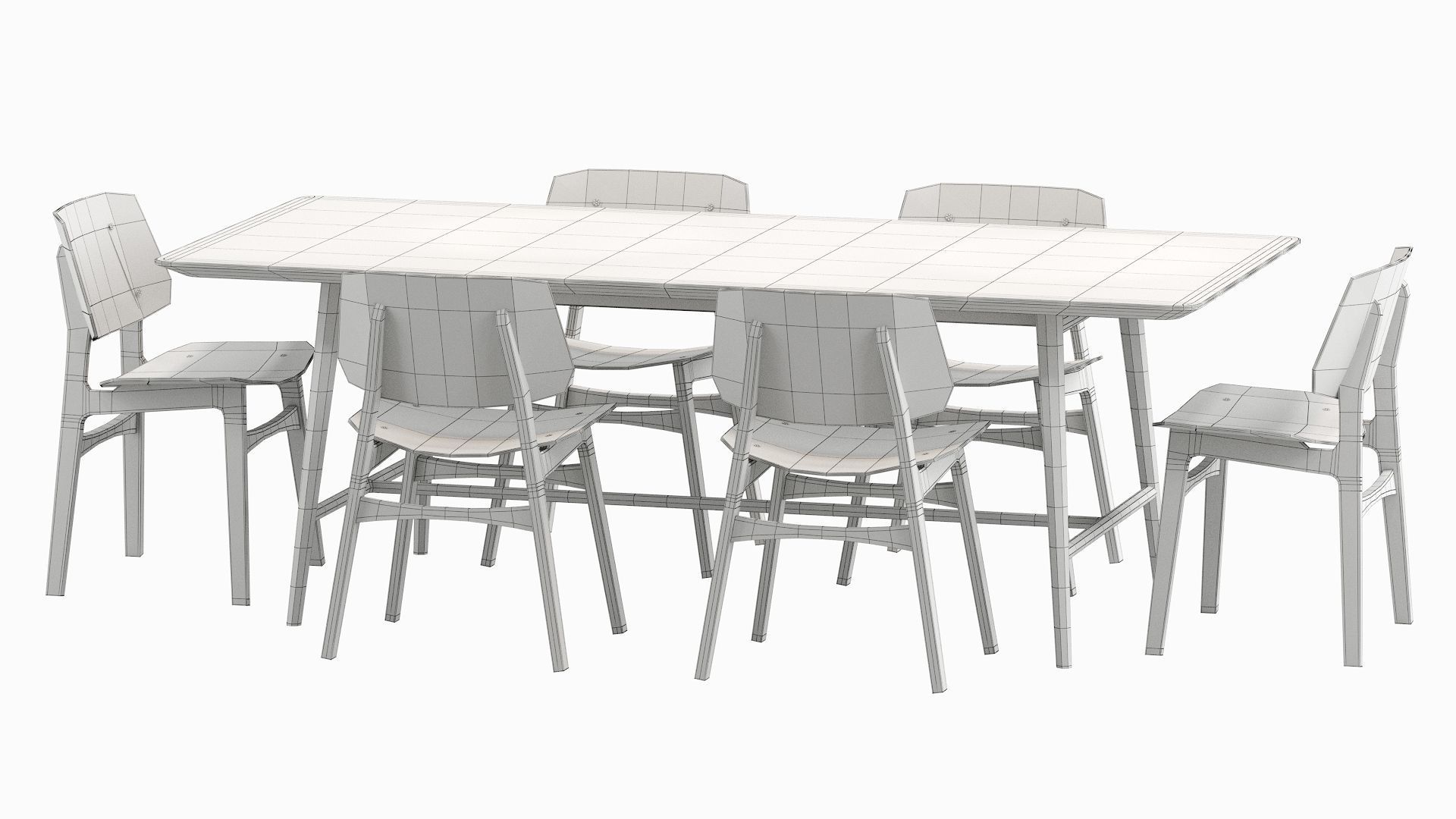 Soborg Chair and holland Table 3D model_15