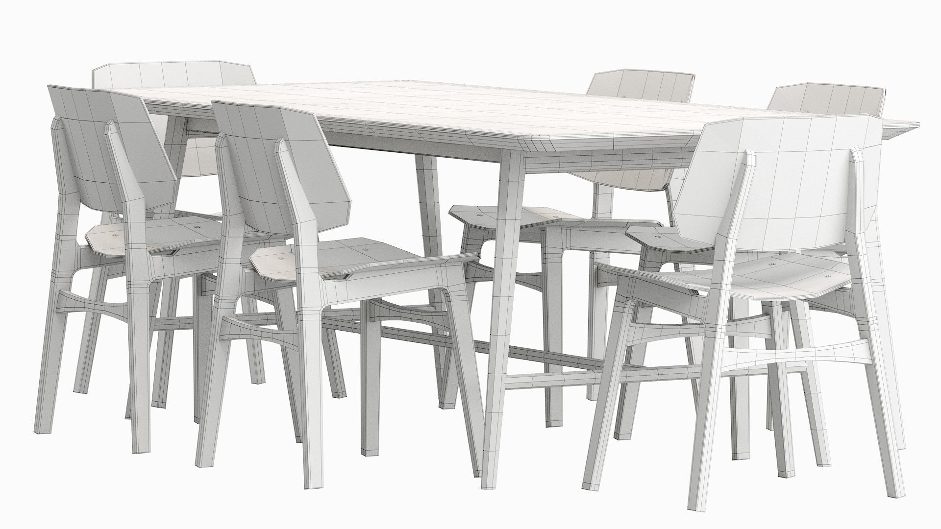 Soborg Chair and holland Table 3D model_13