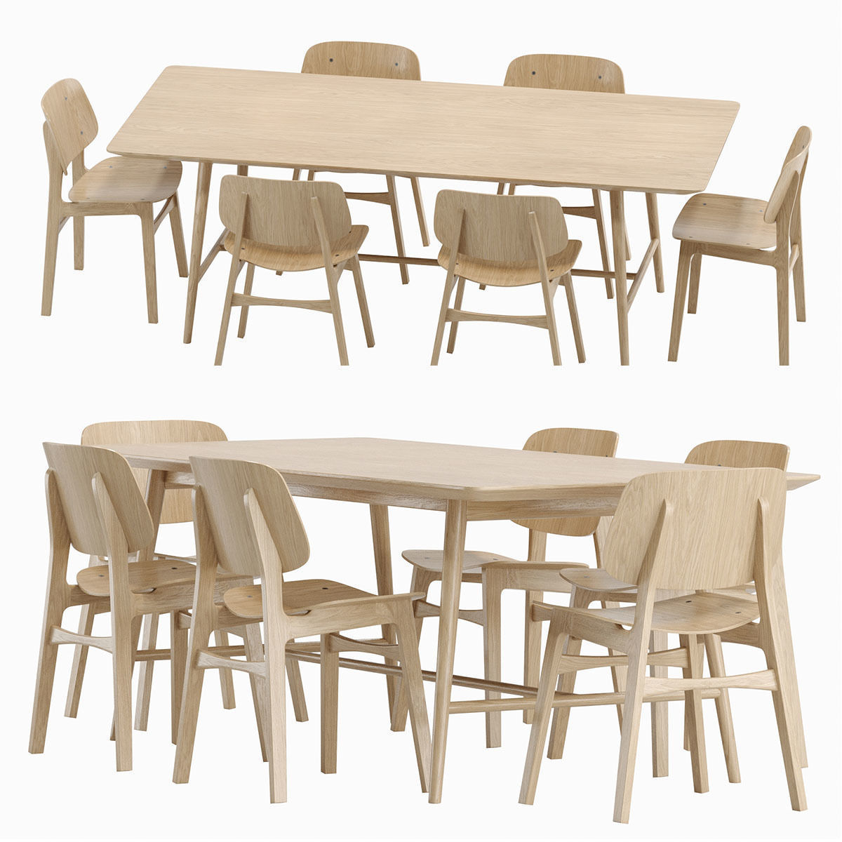 Soborg Chair and holland Table 3D model_22