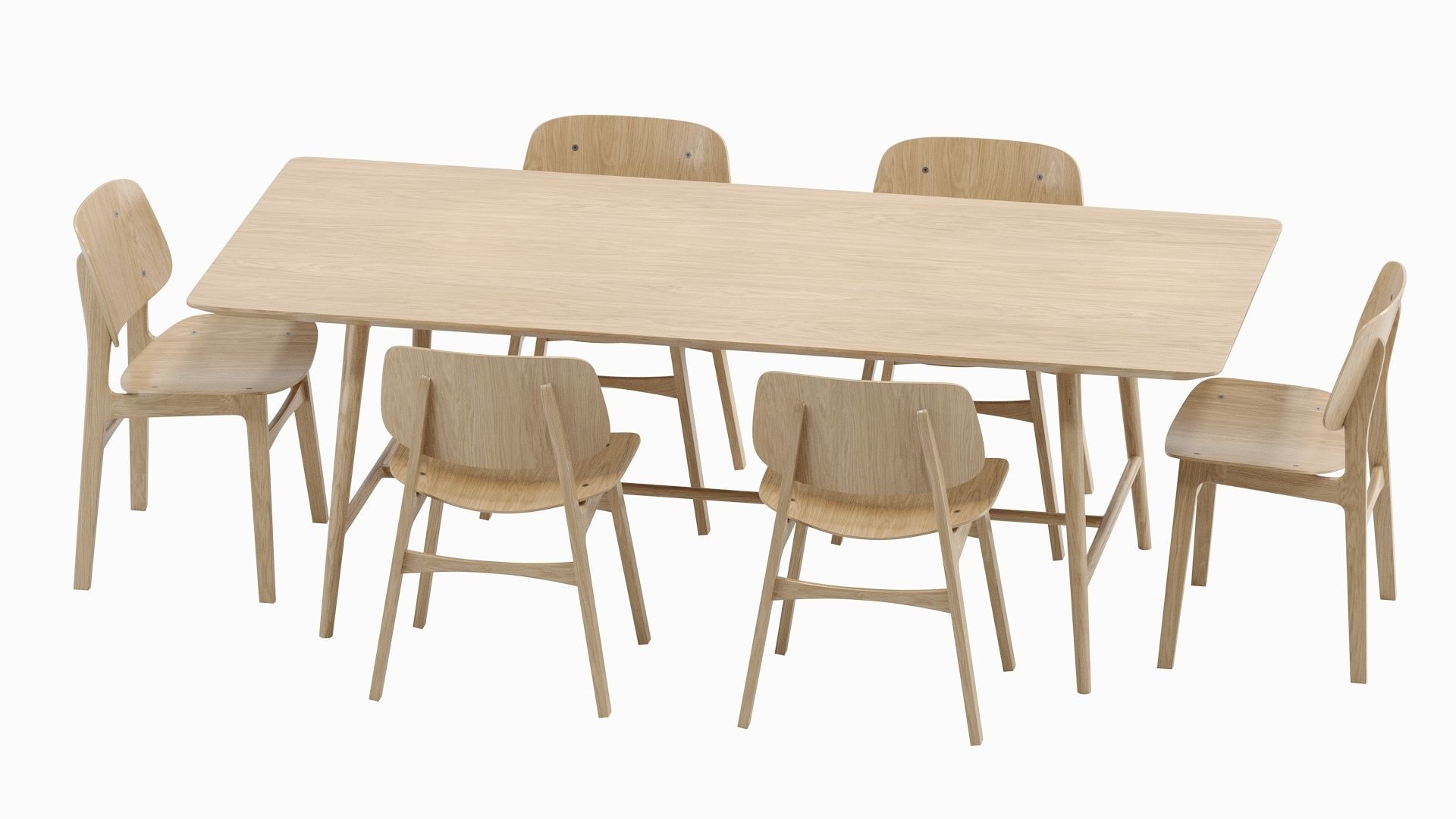 Soborg Chair and holland Table 3D model_9