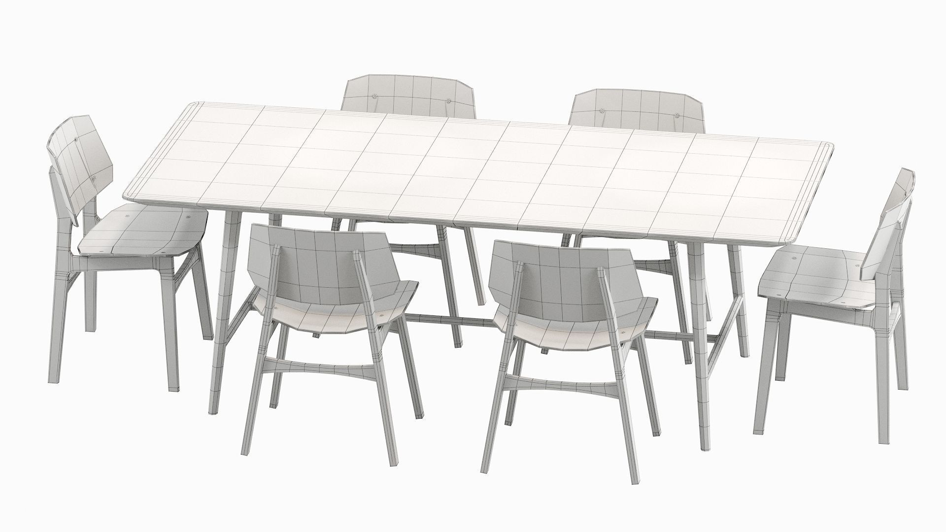 Soborg Chair and holland Table 3D model_19