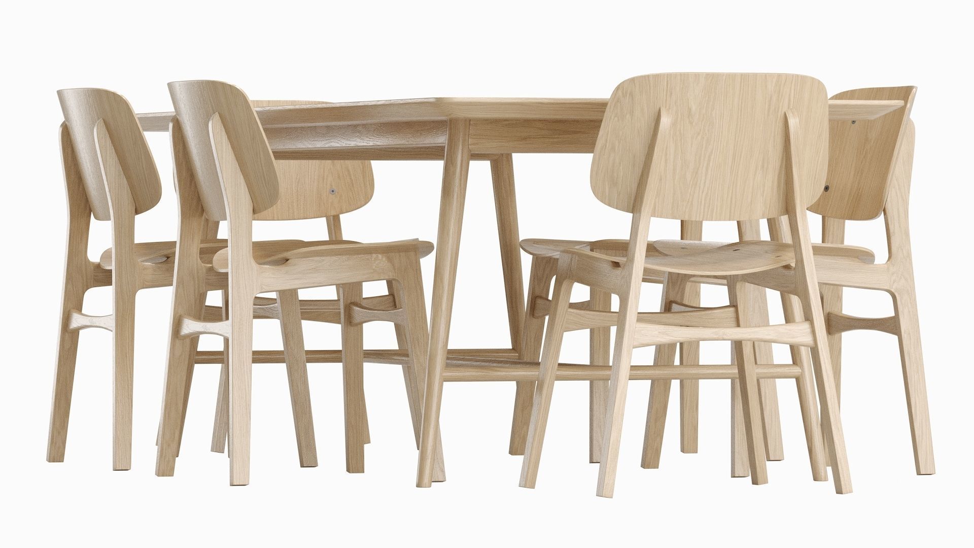 Soborg Chair and holland Table 3D model_4