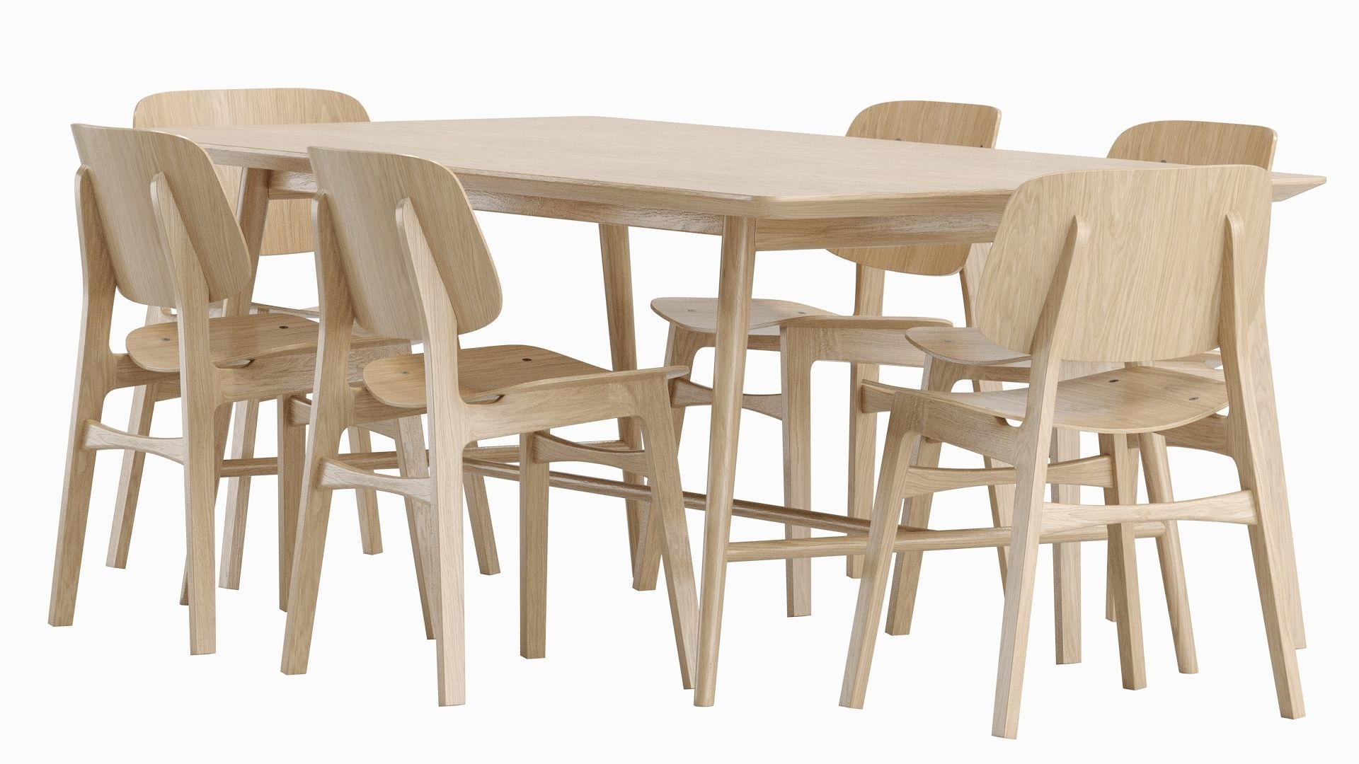Soborg Chair and holland Table 3D model_3