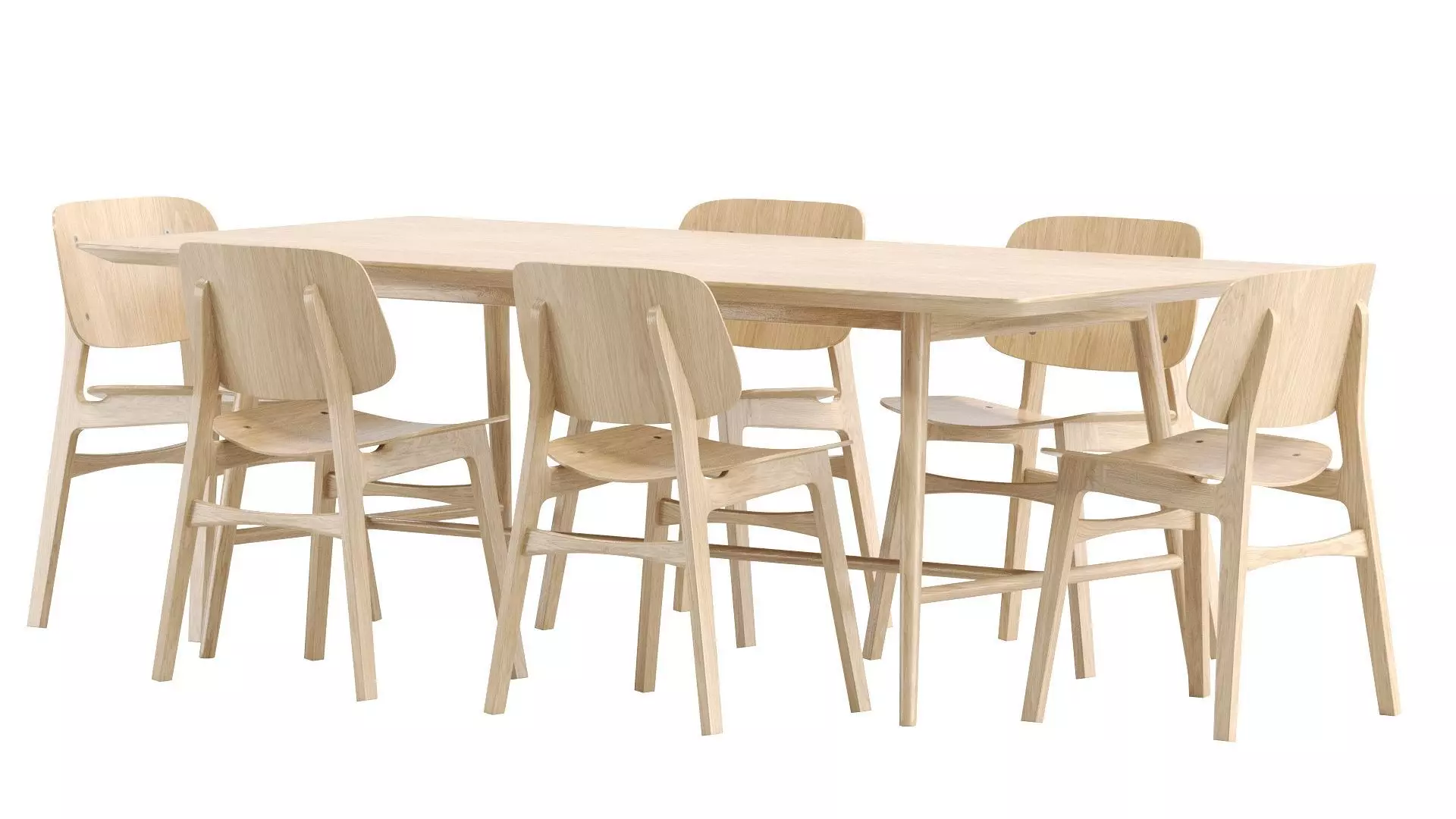 Soborg Chair and holland Table 3D model_0
