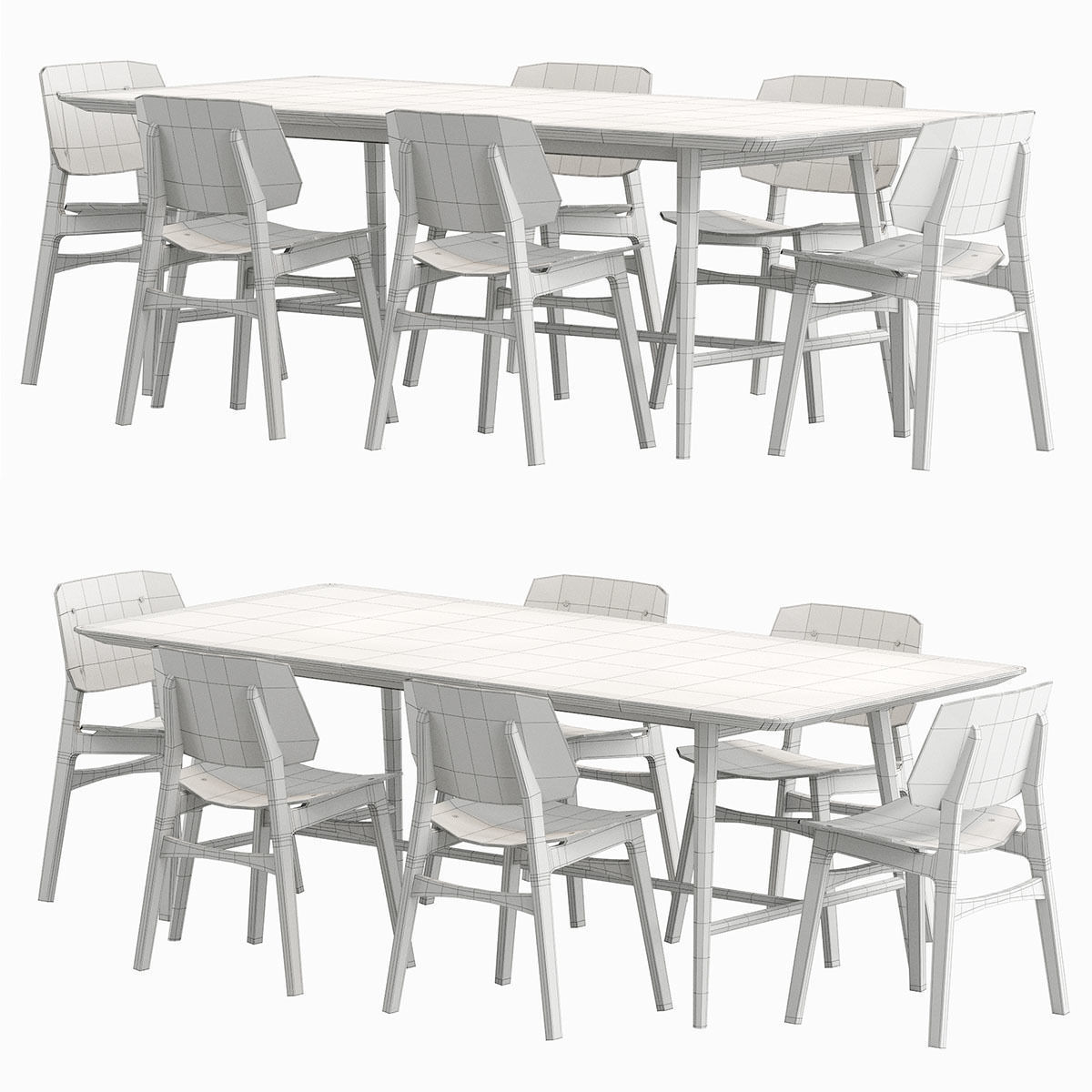 Soborg Chair and holland Table 3D model_26