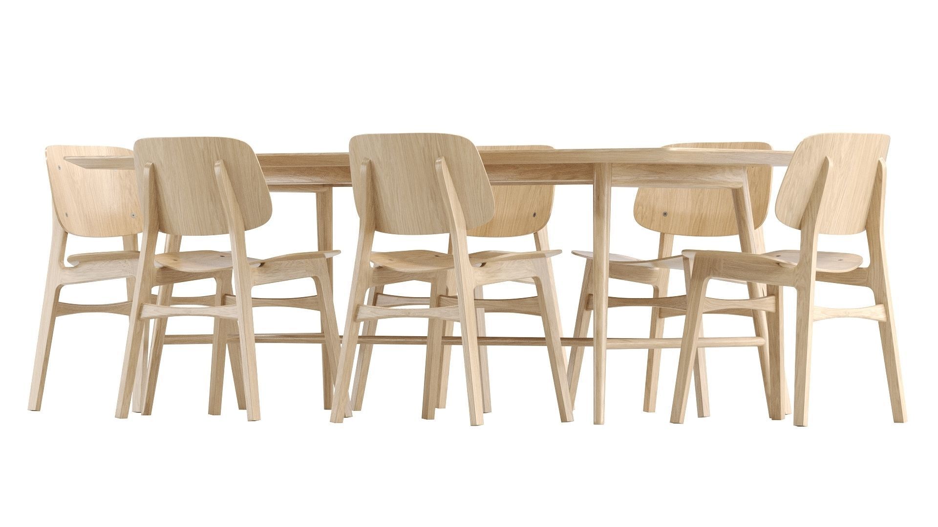 Soborg Chair and holland Table 3D model_2