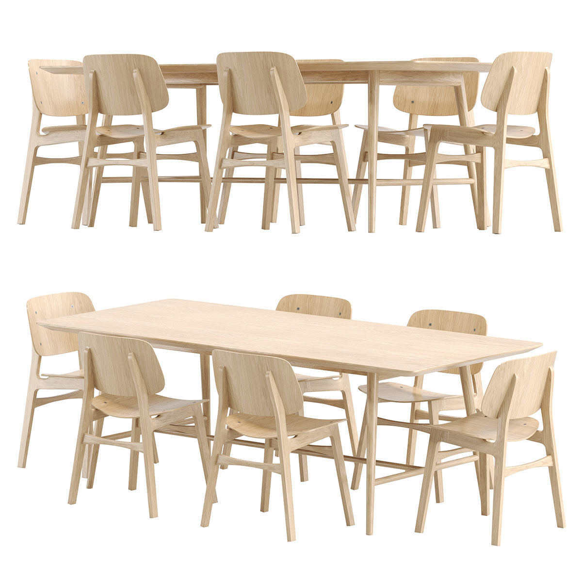 Soborg Chair and holland Table 3D model_25