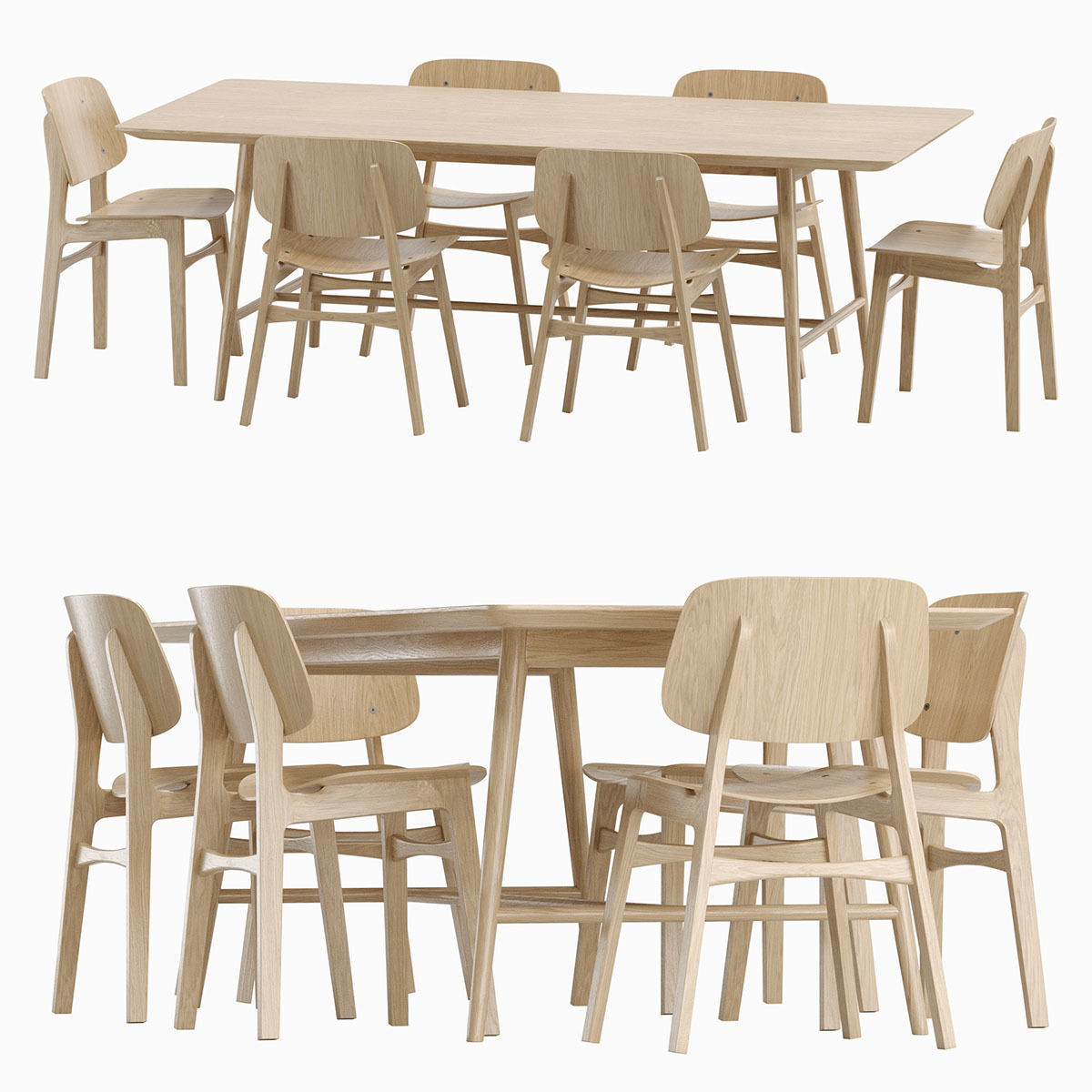 Soborg Chair and holland Table 3D model_24
